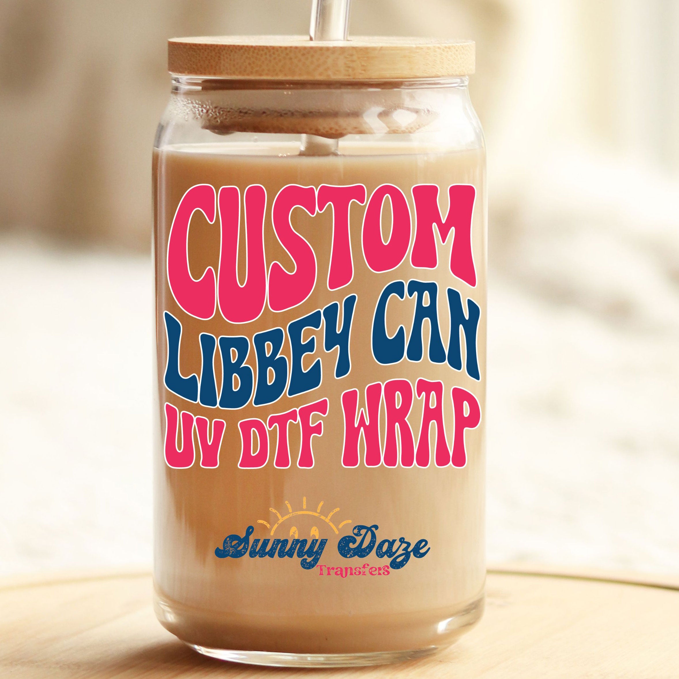 UV DTF Wednesday | Cup Wrap | 16oz Libbey Glass Can | UVDTF Cup Wrap |  Coffee Cup Wrap | Cup Wrap | Spooky Cup Wrap | Ready to Ship