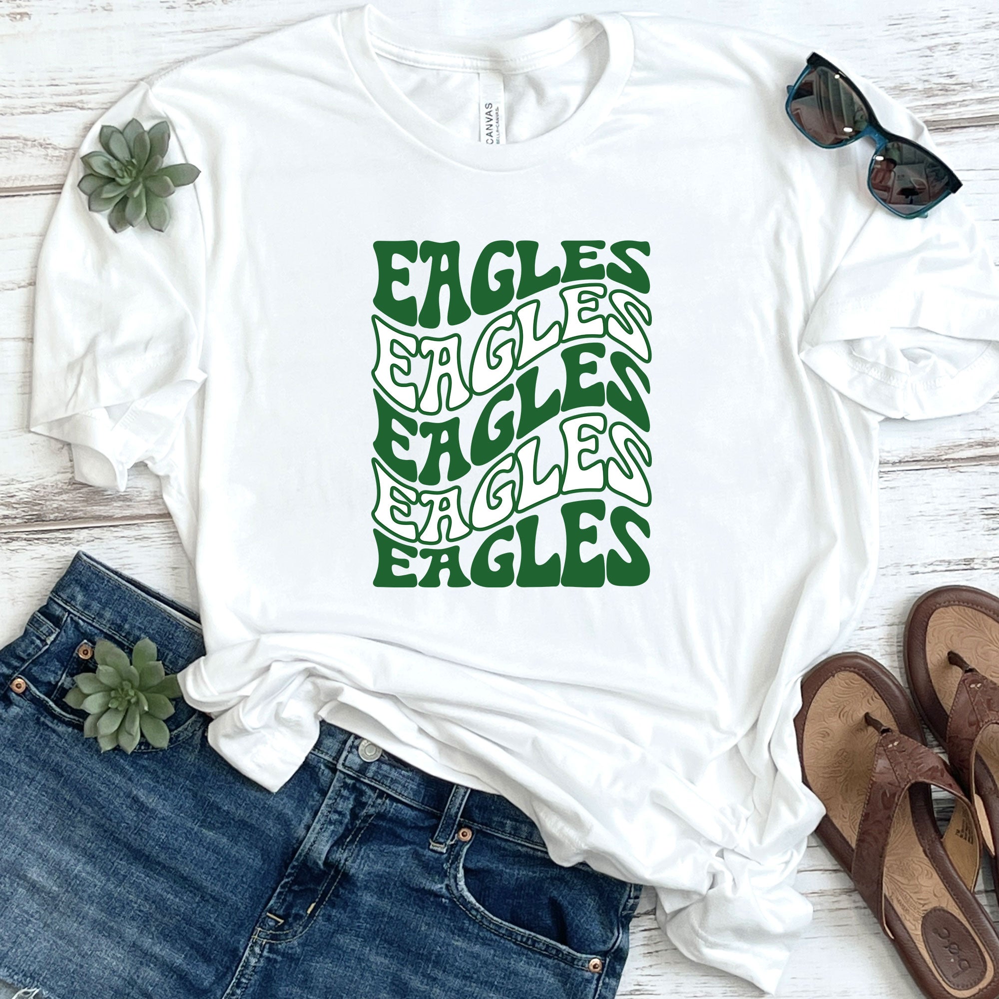 Eagles Faux Glitter DTF Heat Transfer