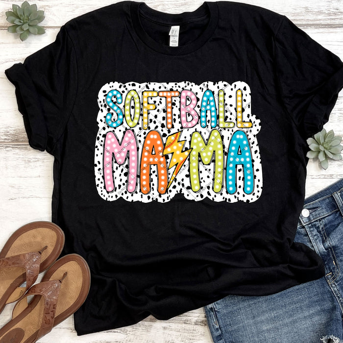 Dalmatian Pattern Softball Mama DTF Transfer