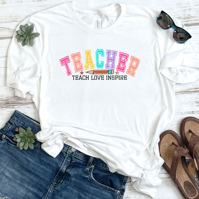 Teacher Teach Love Inspire DTF Transfer