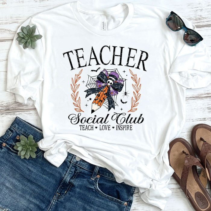 Teacher Social Club Distressed DTF Transfer