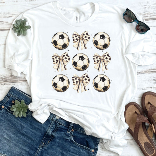 Soccer Balls & Coquette Bows DTF Transfer