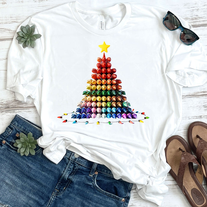 Crayon Christmas Tree DTF Transfer