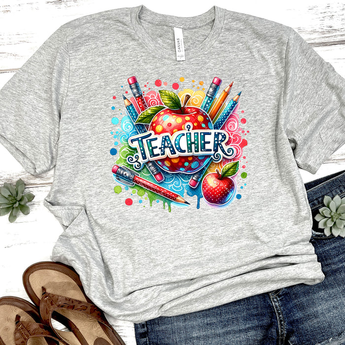 Bright & Colorful Teacher DTF Transfer