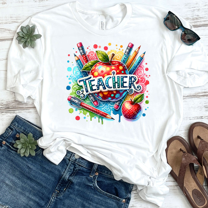 Bright & Colorful Teacher DTF Transfer