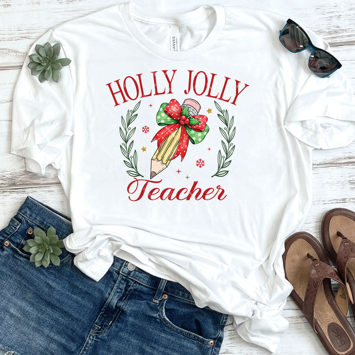 Holly Jolly Teacher DTF Transfer