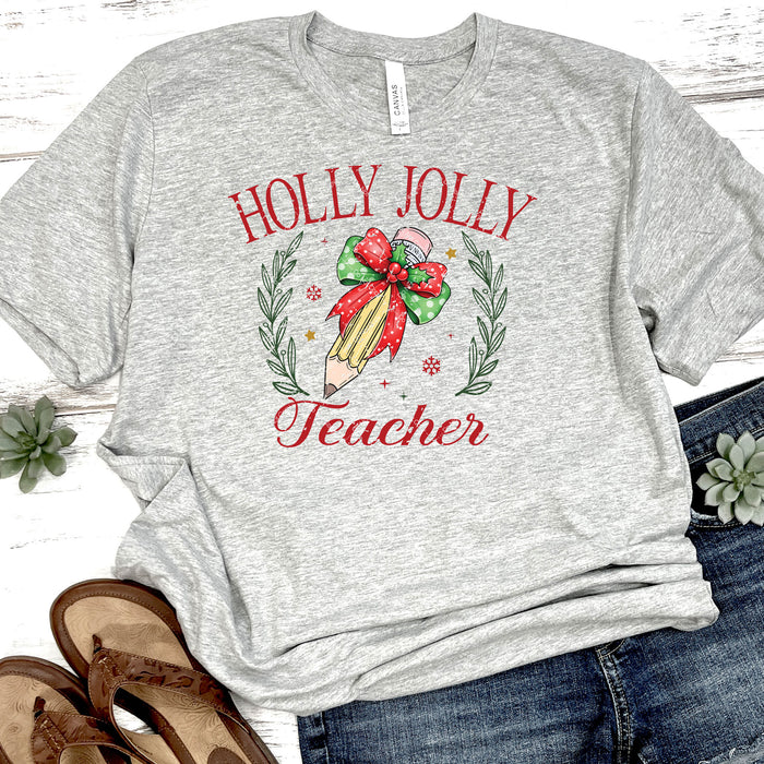 Holly Jolly Teacher Retro DTF Transfer