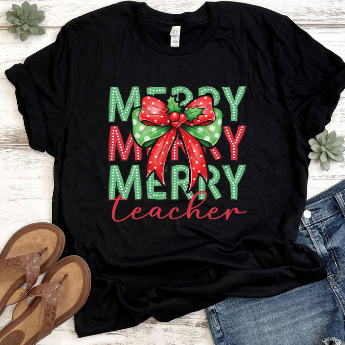 Merry Teacher DTF Transfer