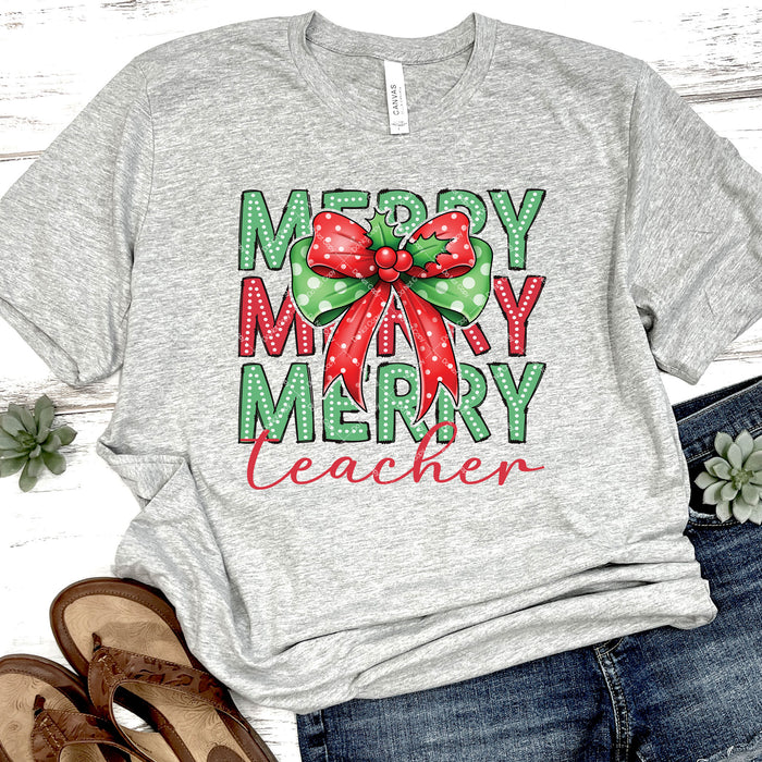 Merry Teacher DTF Transfer