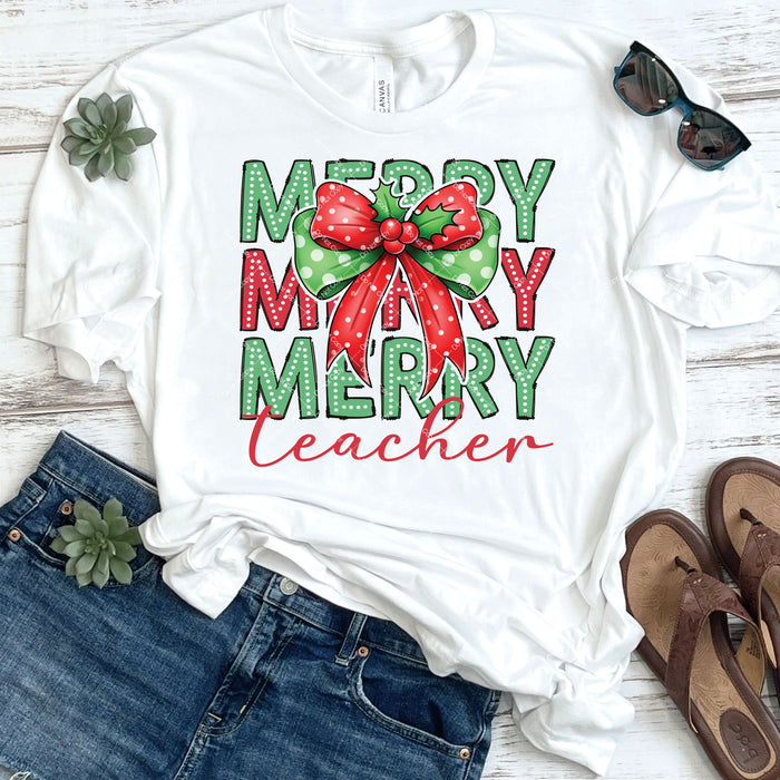 Merry Teacher DTF Transfer