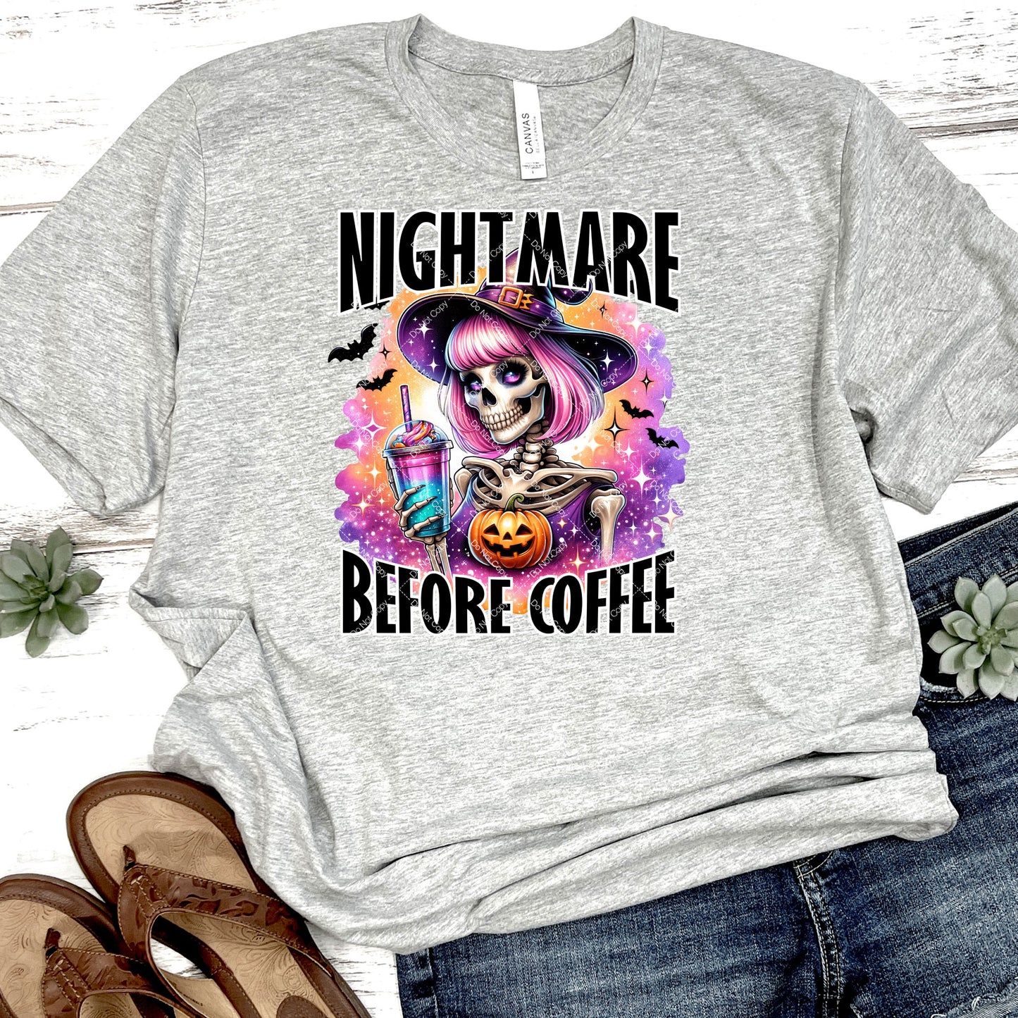 Nightmare Before Coffee DTF Transfer