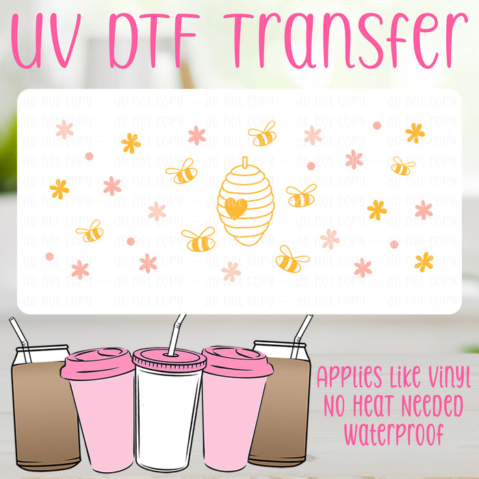 Flowers & Bees UV DTF Can Wrap