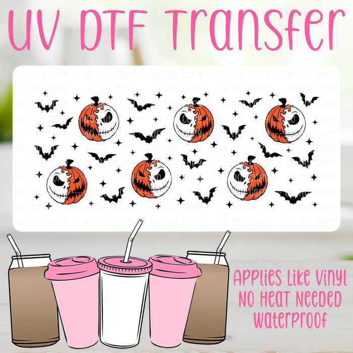 Bats & Jack-O-Lanterns UV DTF Can Wrap