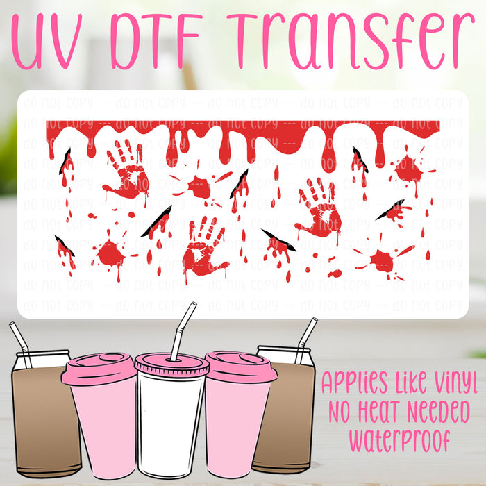 Halloween Murder Scene UV DTF Can Wrap