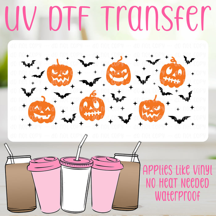 Bats & Jack-O-Lanterns UV DTF Can Wrap