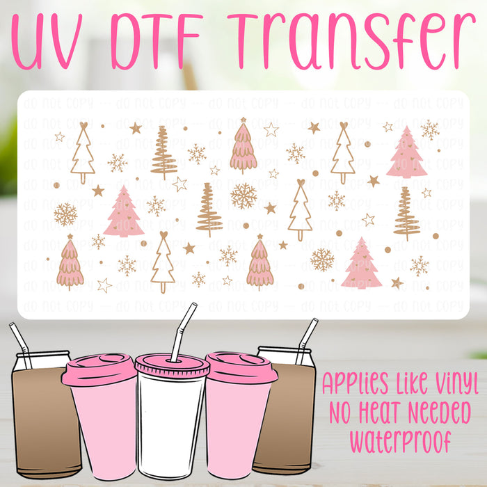 Christmas Trees UV DTF Can Wrap