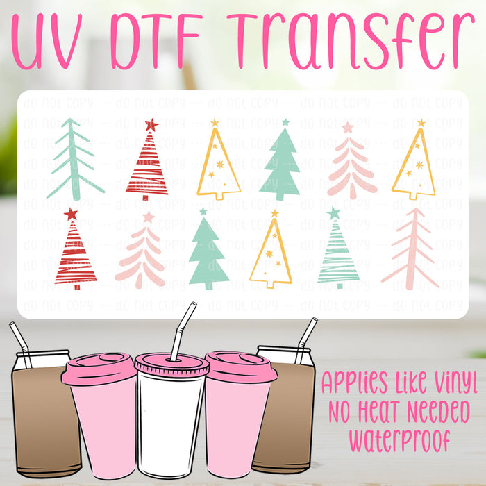 Christmas Trees UV DTF Can Wrap