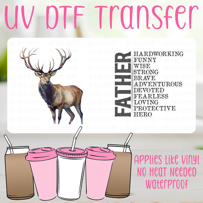 Father Deer UV DTF Can Wrap