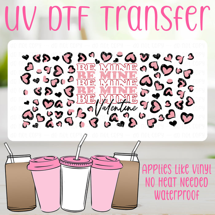 Be Mine Valentine UV DTF Can Wrap