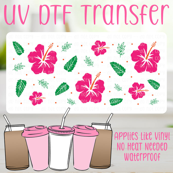 Hawaii Flowers UV DTF Can Wrap