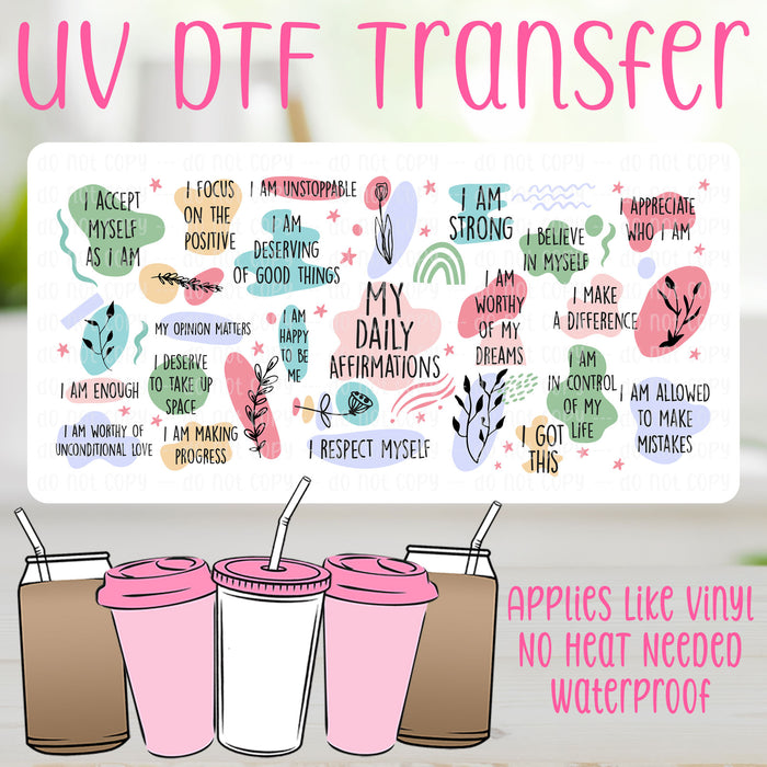 My Daily Affirmations UV DTF Can Wrap