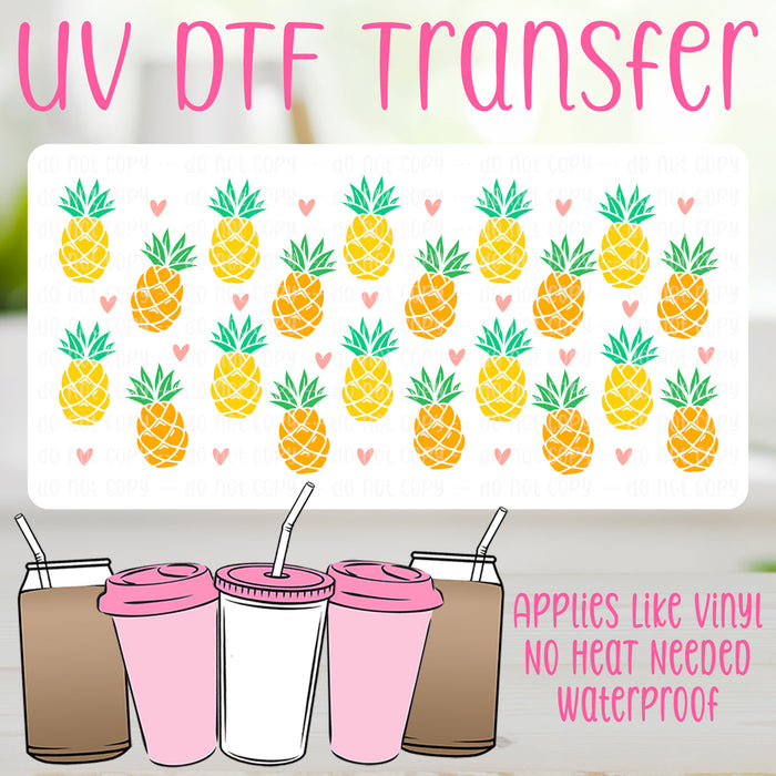 Pineapple UV DTF Can Wrap