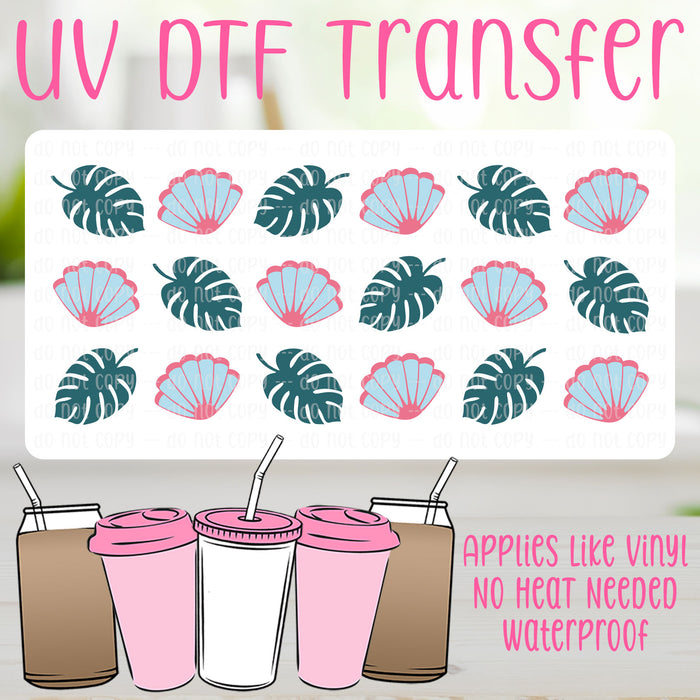 Shells & Palms UV DTF Can Wrap