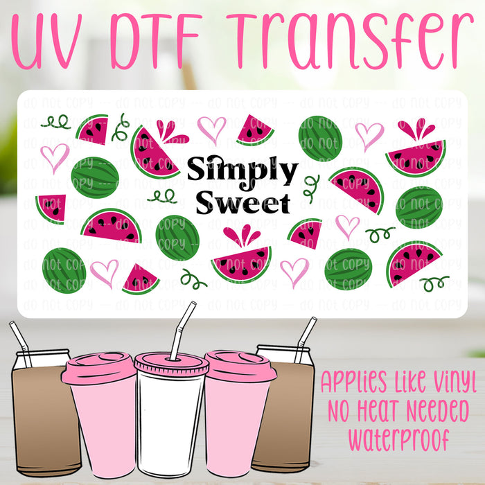 Simply Sweet Watermelon UV DTF Can Wrap