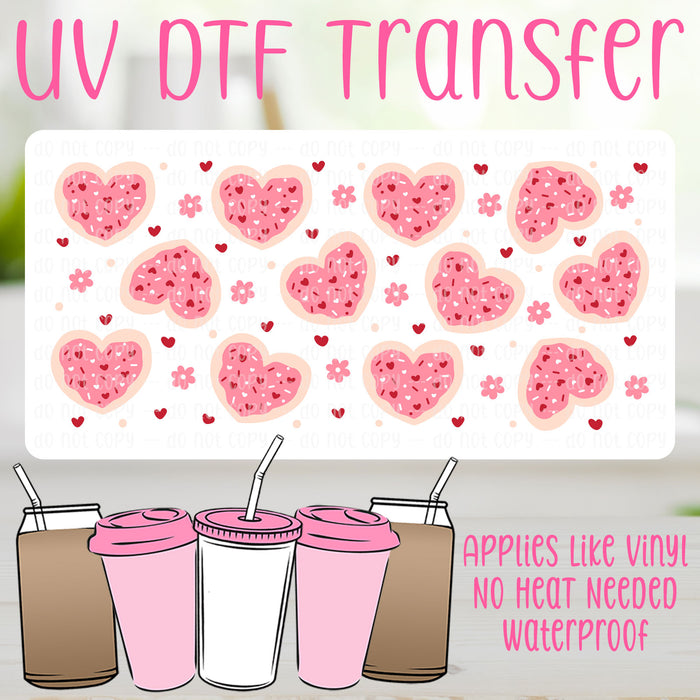 Sugar Cookie Hearts UV DTF Can Wrap