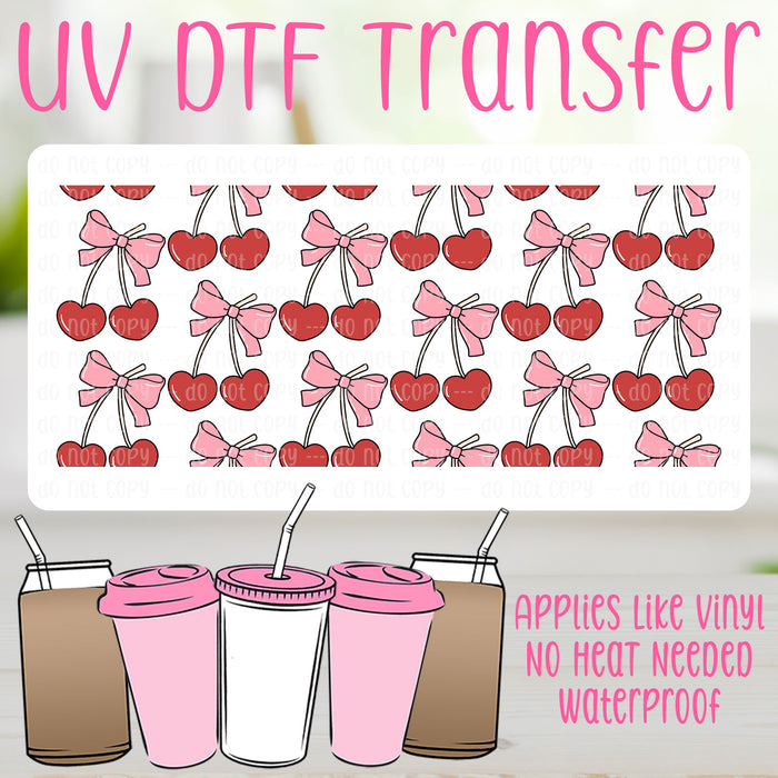 Cherries & Bows UV DTF Can Wrap