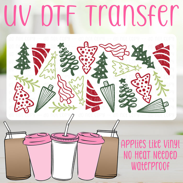 Christmas Trees UV DTF Can Wrap