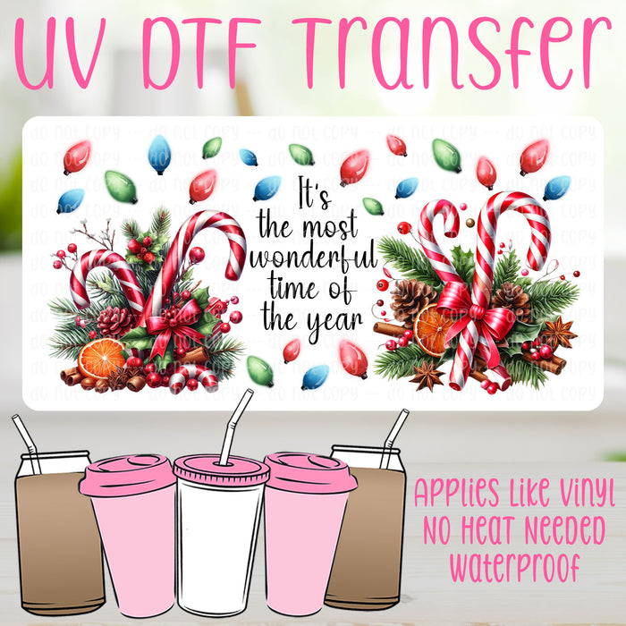 The Most Wonderful Time of The Year UV DTF Can Wrap