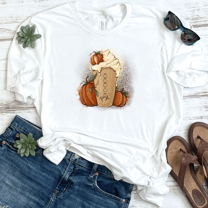 Leopard Print Pumpkin Spice Latte DTF