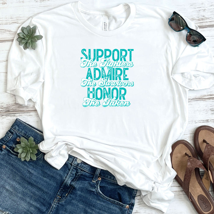 Support The Fighters Admire The Survivors in Turquoise DTF