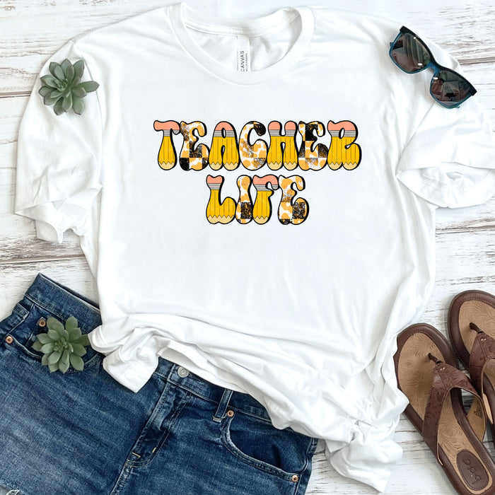 Pencil Font Teacher Life DTF