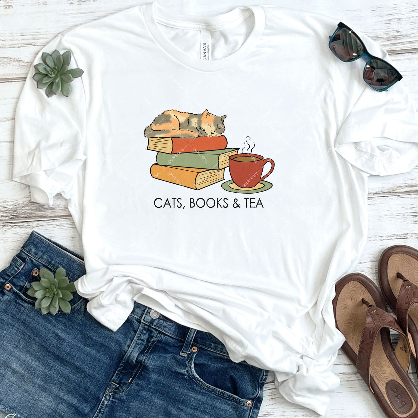 Cats, Books & Tea DTF