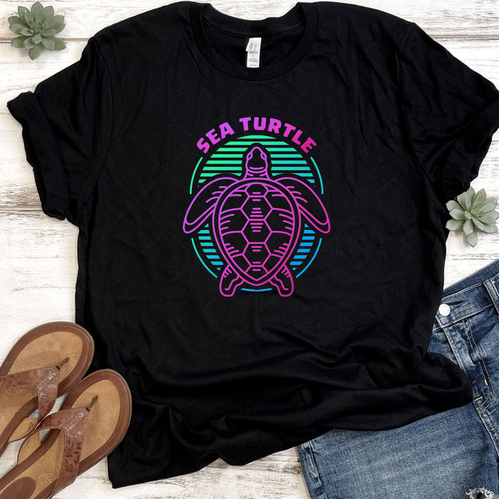 Neon Sea Turtle DTF